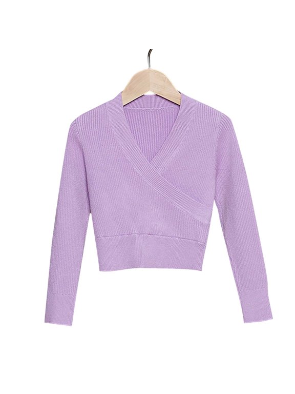 Ballet Wrap Top for Girls Kids Dance Shawl Jacket Cardigan Coat Warm Up Leotard Cover Cropped Balletwear