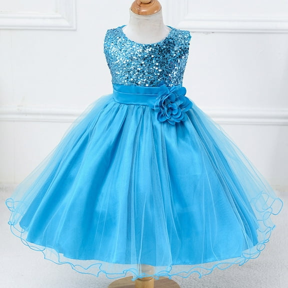 XXWXYD Beautiful Princess Flower Girls Sequin Embelished Tulle Sleeveless Tutu Dress Perfect for Birthday Parties Pageants Evening Formal Events Gown for Girls with Elegant Design