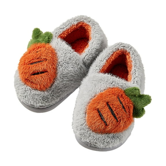 XXWXYD Bedroom Slippers For Kids Cotton Slippers Girls Boys Slippers Memory Foam Comfy House Slippers Winter Warm Indoor Shoes(8-9 Years,Male)