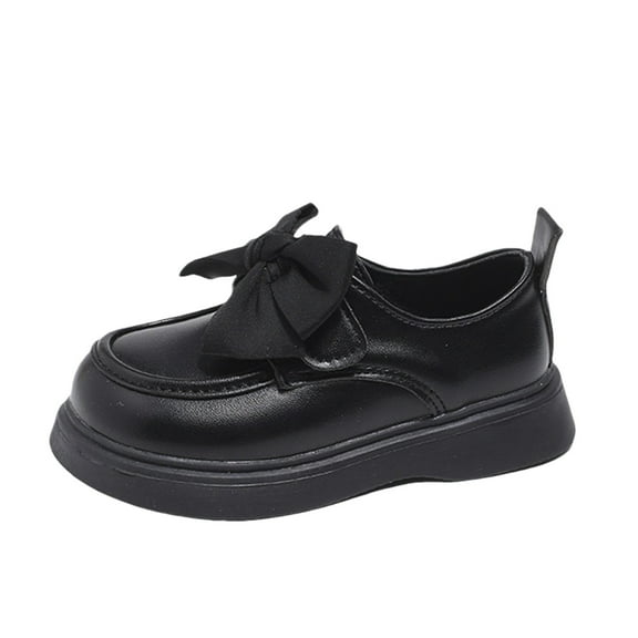 XXWXYD Big Girls Boots Spring Autumn Girls Small Leather Shoes Baby Single Shoes Casual Shoes Girls Leather Shoes Thick Sole Non Slip Dress Shoes Baby Girl Winter Boots(3.5-4 Years,Black)