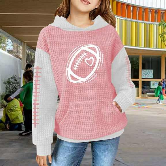 XXWXYD Big Kids Rugby Print Sweatshirt Long Sleeve Pullover Top Spring Autumn Sporty Shirt Boys Girls Comfort Casual Wear