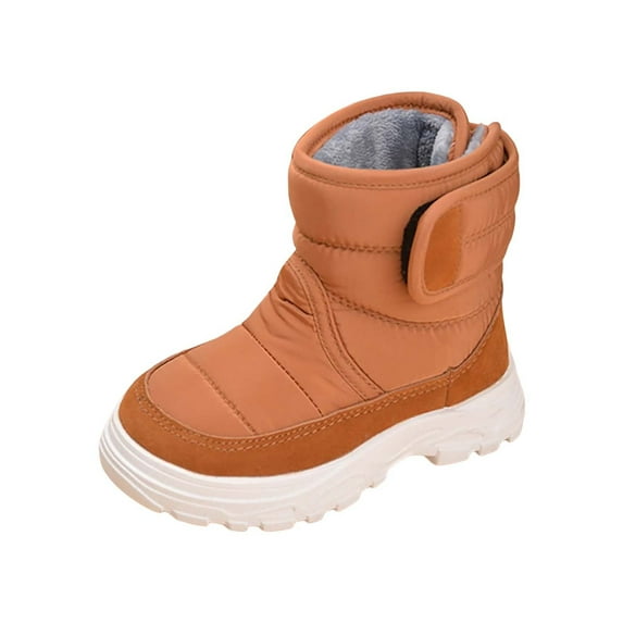 XXWXYD Boots Girls and Boys Children's Casual Shoes Mesh Soft Sole Breathable Sports Short Boots for Fashion Classic Comfortable Shoe(3-3.5 Years,Brown)