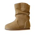 thumbnail image 1 of XXWXYD Boots for Girls Fashion Big Kids Winter Water Proof Flat Keep Warm Snow Boots Comfortable Shoes Lightweight Breathable Sport Athletic(5-5.5 Years,Khaki), 1 of 6