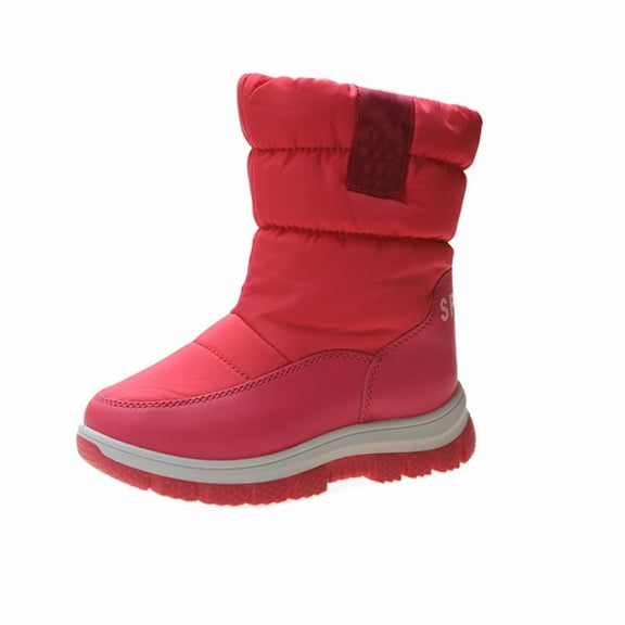 XXWXYD Winter New Thickened Big Kids Snow Boots Mid Tube Student Cotton Shoes Fashionable Children's Snow Boots Plus Velvet Thickened Waterproof Outdoor(5-5.5 Years,Male)