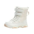 thumbnail image 1 of XXWXYD Boots for Kids Girls Fashion Big Kids Winter Water Proof Flat Keep Warm Snow Boots Comfortable Mid Boots Shoes Lightweight Breathable Sport Athletic(9-9.5 Years,White), 1 of 5