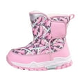 thumbnail image 1 of XXWXYD Boy Snow Boots Girls Boys Snow Boots Outdoor Warm Comfortable Non Slip Mid Calf Padded Small Big Kids Winter Shoes for Simple Casual Breathable Shoe(5-5.5 Years,Pink), 1 of 9