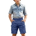 thumbnail image 1 of XXWXYD Boys Cargo Shorts Teen Boys Cargo Athleti𝖼 Shorts Elastic Waist Cotton Bermud𝖺 Shorts with Pockets Kids Baggy Casual Wide Leg Summer Clothes, 1 of 8