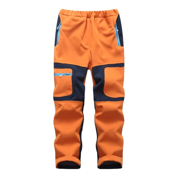 XXWXYD Boys Comfortable Warm Thermal Ski Snow Pants Outdoor Play Casual Winter Trousers Distressed Design with Pockets Heavyweight Cold Weather Bottoms