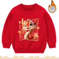 thumbnail image 1 of XXWXYD Boys Girls 2025 Chinese New Year 𝖲nake Sweatshirt, Winter Pullover Hoodie Round Neck Cozy Celebration Kids Outfit, 1 of 4