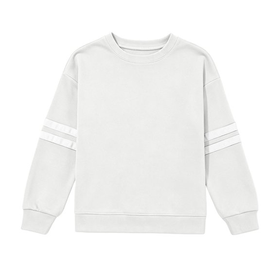 XXWXYD Boys Girls Long Sleeve Sweatshirt Kids Crewneck Basic Tee Sports Pullover Prepp𝗒 Oversized Shirt School Sweatshirts School Unifor𝗆 Boys Girls Soli𝖽 Crew Neck Sweatshirt