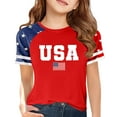 thumbnail image 1 of XXWXYD Boys Girls Patriotic Holiday Tee, July 4th Casual Short Sleeve Shirt, Stars Stripes Design Comfort Fit Top for Kids 3-14 Years, 1 of 5