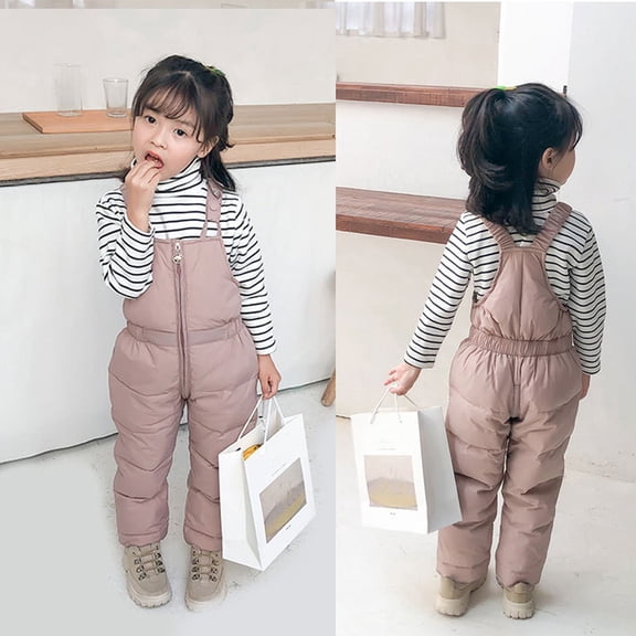 XXWXYD Boys Girls Snow Ski Pants Waterprof Windproof, Insulated Winter Bib Overalls for Toddler Kids, Outdoor Thermal Snowboard Trousers