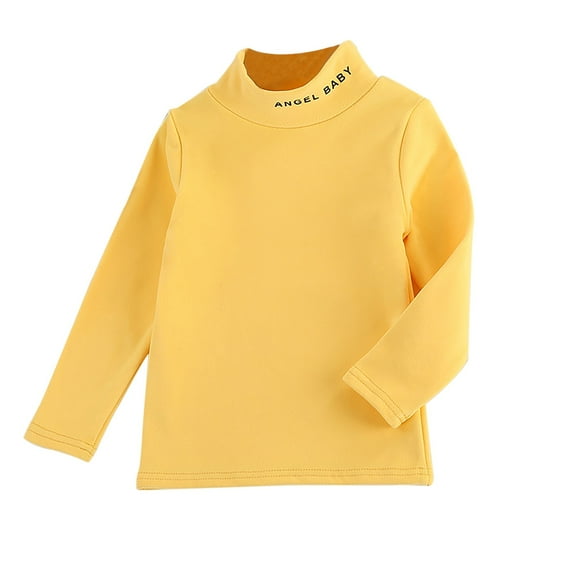 XXWXYD Boys Girls Turtleneck Long Sleeve T-Shirts, Soft Comfy Cotton Solid Color Tee Tops, Loose Warm Kids Base Layer for Fall Winter, Stretch Comfort Fit