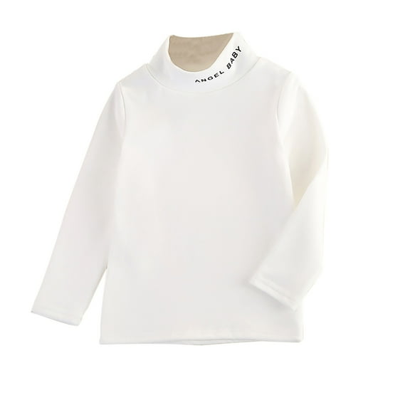 XXWXYD Boys Girls Turtleneck Long Sleeve T-Shirts, Soft Comfy Cotton Solid Color Tee Tops, Loose Warm Kids Base Layer for Fall Winter, Stretch Comfort Fit
