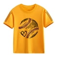 thumbnail image 1 of XXWXYD Boys And Girls Vintage Baseball Graphic Tee Distressed Print Cotton Blend Tshirt Boys Girls All-Season Comfortable Retro Style Top (2-3 Years,Yellow), 1 of 7