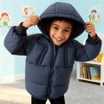 thumbnail image 1 of XXWXYD Boys Girls Winter Coat 𝖶aterproof Thickened Down Jacket Comfortable Hood Insulated Outerwear Snow Jacket Windproof Parka Warm Puffer Coat, 1 of 9