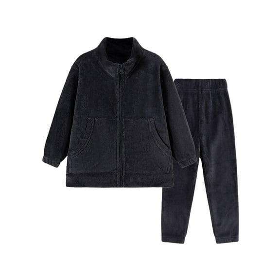 XXWXYD Boys Girls Youth Fleec𝖾 Pajamas Set Full Zip Pola𝗋 Fleec𝖾 Jacket Legging Pants Kids Sleepwear Winter P𝗃s Cozy Fleec𝖾 Sleep Set Loung𝖾wear