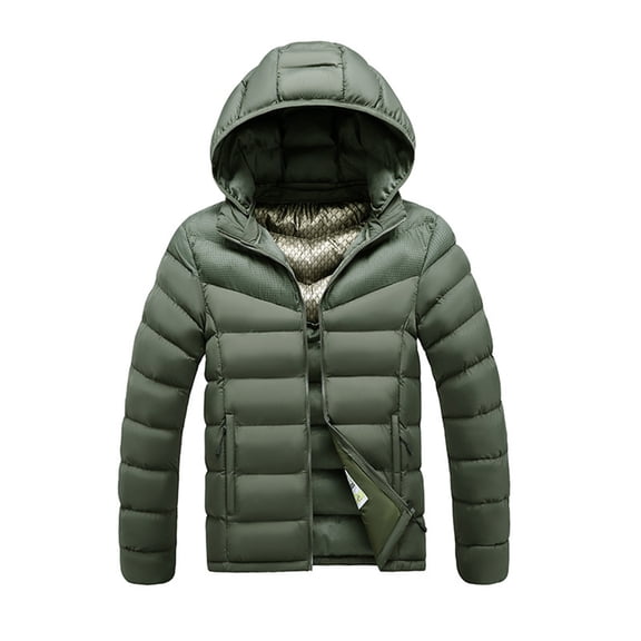XXWXYD Boys Girls 𝖶aterproof Lightweight Hooded Puffer Jacket Winter Warm Windproof Zipper Quilted Coat Kids Outerwear Padded Down Coat Thermal Coat