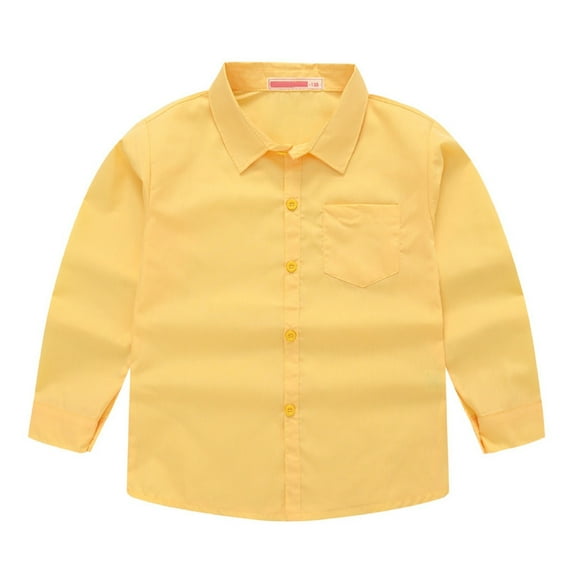 XXWXYD Boys Long Sleeve Shirt Kids Athletic Crewneck Top Breathable Fabric Suit Collar Design for All-Season Sports School Shirts Children's Solid Color Long Sleeved Performance Casual Shirts