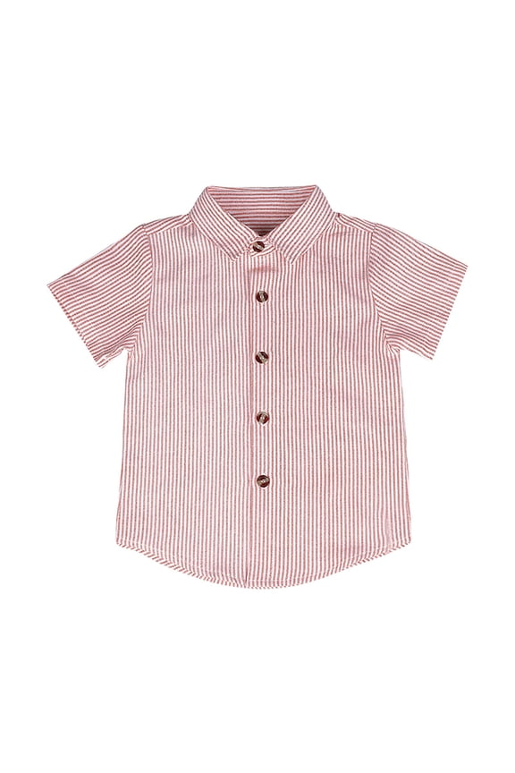 Boys Short Sleeve Oxford Dress Shirt Button Down Pocket School Party Wedding 2T-11 Years Formal Church Ceremony Holiday