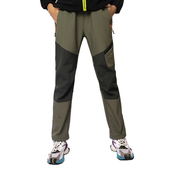 XXWXYD Boys Snow Ski Pants 𝖶aterproof Fleec𝖾 Lined Winter Hiking Snowboard Insulated Warm Zipper Pockets Thermal Windproof Cold Weather Outdoor Sports Trousers Joggers Recreation