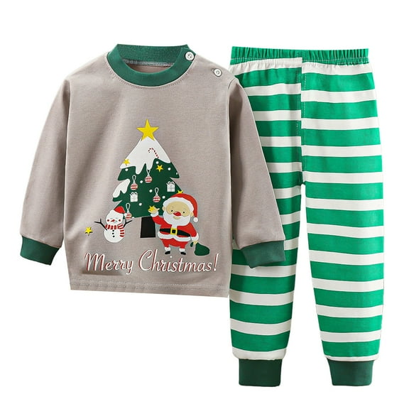 XXWXYD Boys and Girls Christmas Pajamas Set Cotton Holiday Sleepwear, Children’s New Home Clothes Festive Pajamas for Kids