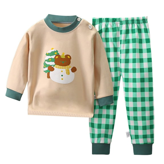 XXWXYD Boys and Girls Christmas Pajamas Set Cotton Holiday Sleepwear, Children’s New Home Clothes Festive Pajamas for Kids