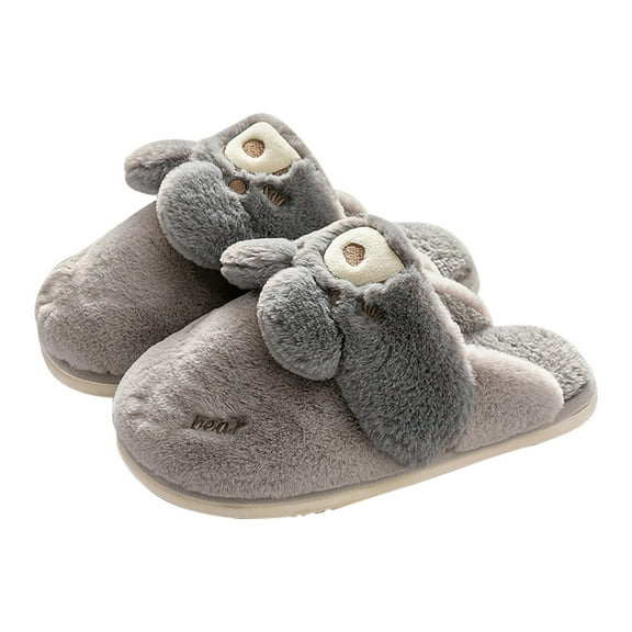 XXWXYD Bunny Plush Slippers with Long Ears, 𝖢ozy Winter Furry House Shoes for Kids, Soft Flufy Indoor Slippers for Boys Girls Non-Slip Warmth