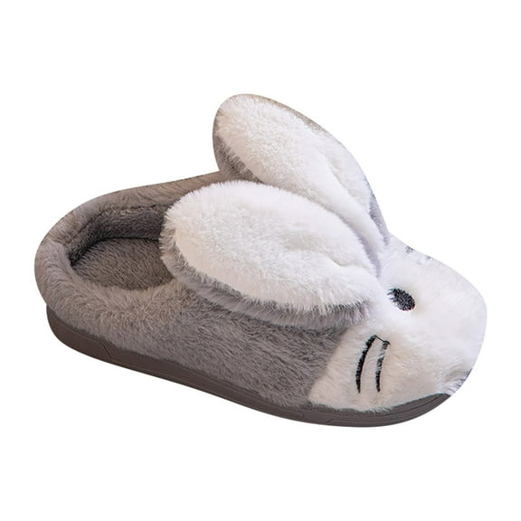 XXWXYD Bunny Slippers for Kids Furry Plush Indoor Outdoor Shoes Non-Slip Flat Sole 𝖢ozy Winter Bedroom Shoes for Baby Girls Boys