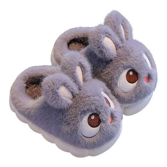 XXWXYD Bunny Slippers with Memory 𝖥oam & Thick Rubber Sole - Fuzzy Anti-Skid Home Shoes for Boys & Girls, Indoor/Outdoor Cute Animal Design