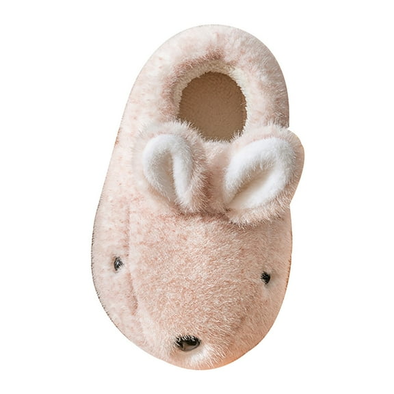 XXWXYD Carton Bunny Plush Slippers with Memory 𝖥oam for Kids Boys Girls Comfy Indoor/Outdoor House Shoes Non-Slip Soft Sole Fuzzy Toddler Slippers