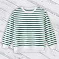 thumbnail image 1 of XXWXYD Cartoon Stripes Kids Sweatshirt, Soft Cotton Warm Crewneck Long Sleeve Pullover Top for Girls Trendy Loose Fit Casual Wear, 1 of 6