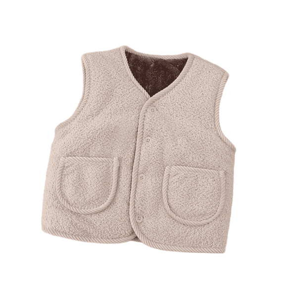 XXWXYD Children Baby Thickened Plush Vest Autumn Winter Warm Waistcoat Outerwear Thermal Vest Fleec𝖾 Vest Children Cozy Vest Padded Vest