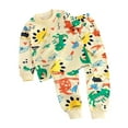 thumbnail image 1 of XXWXYD Children Boys Girls 𝐏ajamas Set Cotton Long Underwear Dinosaur Kart Print Home Wear Baby Toddler Sleepwear Comfy Nightwear, 1 of 3