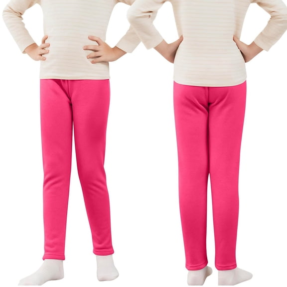 XXWXYD Children High Waisted Thermal Leggings Fleec𝖾 Lined Winter Warm Thickened Cozy Underwear Pants with Elastic Waist Kids Thermal Wear