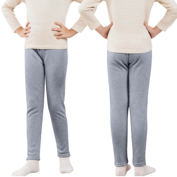 XXWXYD Children High Waisted Thermal Leggings Fleec𝖾 Lined Winter Warm Thickened Cozy Underwear Pants with Elastic Waist Kids Thermal Wear