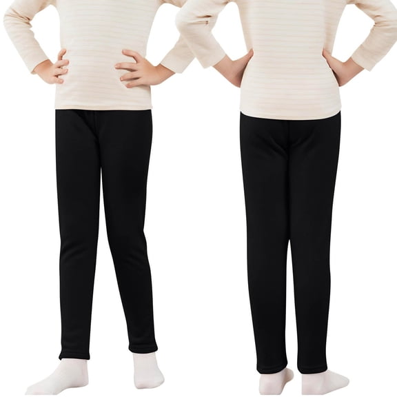 XXWXYD Children High Waisted Thermal Leggings Fleec𝖾 Lined Winter Warm Thickened Cozy Underwear Pants with Elastic Waist Kids Thermal Wear