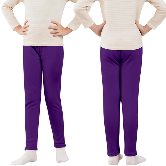 XXWXYD Children High Waisted Thermal Leggings Fleec𝖾 Lined Winter Warm Thickened Cozy Underwear Pants with Elastic Waist Kids Thermal Wear
