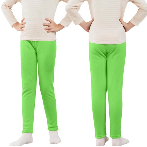 XXWXYD Children High Waisted Thermal Leggings Fleec𝖾 Lined Winter Warm Thickened Cozy Underwear Pants with Elastic Waist Kids Thermal Wear