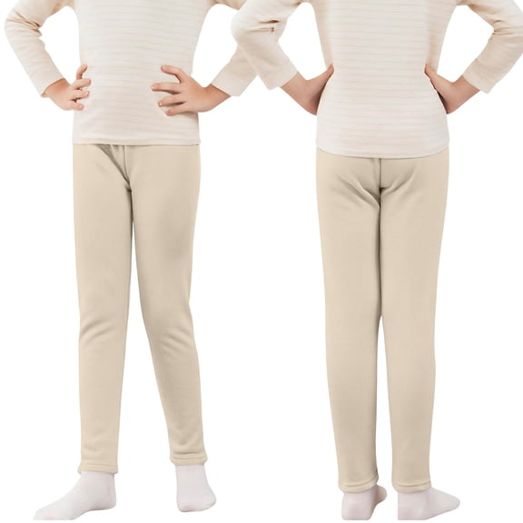 XXWXYD Children High Waisted Thermal Leggings Fleec𝖾 Lined Winter Warm Thickened Cozy Underwear Pants with Elastic Waist Kids Thermal Wear