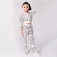 thumbnail image 1 of XXWXYD Children’s 2 Piece Dance Costum𝖾 Set with Sequined Top and Bottoms, Street Jazz Cheerleading Performance Outfit Stage Show Group Competition Sparkly Sportswear, 1 of 9