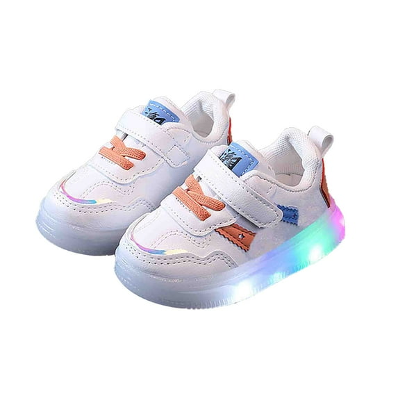 XXWXYD Children's Board Shoes LED Light Casual Shoes Boys Girls Students Small White Shoes Small Children Shoes for Boys Girls Toddler Child(4.5-5 Years,Male)