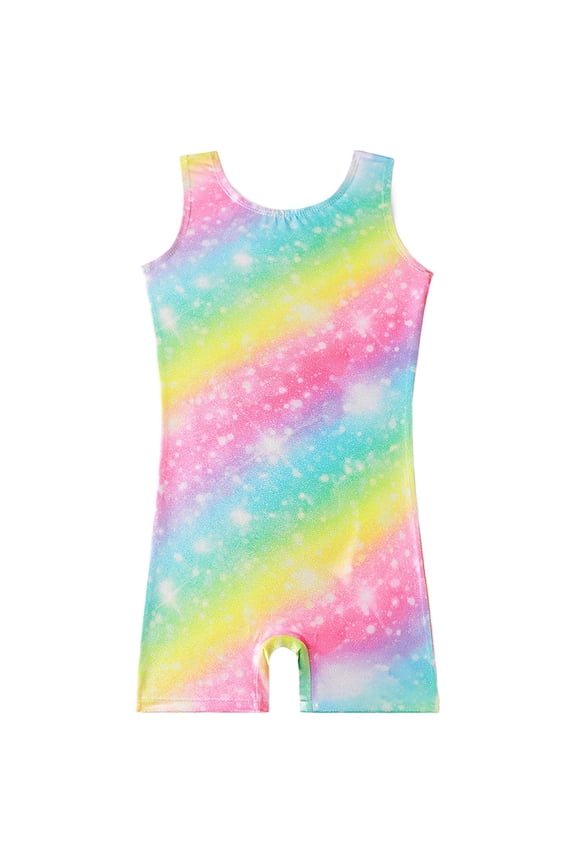 Children’s Dance Jumpsuit Sleeveless Gymnastics Leotard Digital Print Tights Performance Wear Stretch Fabric Recital Competition Jumpsuit