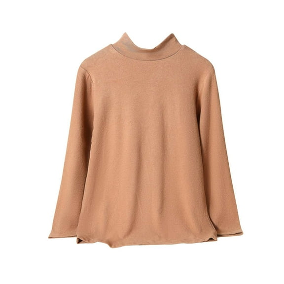 XXWXYD Children’s Solid Color Bottoming Shirt, Long Sleeve Half High Collar Top for Boys and Girls, Autumn Winter New