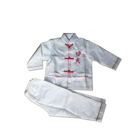 XXWXYD Chinese New Year Kung-Fu 𝐂ostume Traditional 2-Piece Outfit Long Sleeve Shirt + Pants Set for Kids Festival Performance Cultural Wear