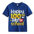 thumbnail image 1 of XXWXYD Clearence 100 Days Kids Children’s T-Shirt - Colorful Counting Graphic Top for School Spirit Events & Class Party Activities (3-4 Years,Dark Blue), 1 of 1