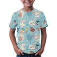 thumbnail image 1 of XXWXYD Clearence Easter Egg Hunt Kids T-Shirt | Floral Bunny Design with Colorful Eggs | Ultra Soft Girls Tee | Spring Festival Comfort Wear Ages 3-14 Years (8-9 Years,Light Blue), 1 of 1