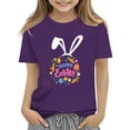 thumbnail image 1 of XXWXYD Clearence Easter Egg Hunt Tshirt for Girls - Adorable Bunny & Floral Design Kids Top, Breathable Cotton Spring Shirt for Easter Party, School & Family Photos (12-13 Years,Purple), 1 of 1