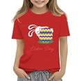 thumbnail image 1 of XXWXYD Clearence Floral Easter Bunny Tee for Girls - Vibrant Spring Colors Cotton Shirt, Skin-Friendly Kids Tshirt Perfect for Easter Sunday & Seasonal Photoshoot (8-9 Years,Red), 1 of 7