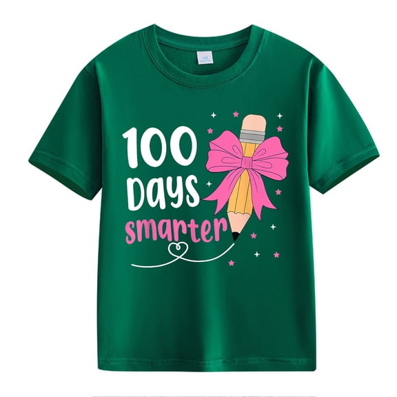 XXWXYD Clearence Girls And Boys School Milestone Commemorative Top - Numeric Print Soft Fabric Tee for Boys & Girls Academic Events (3-4 Years,Green)